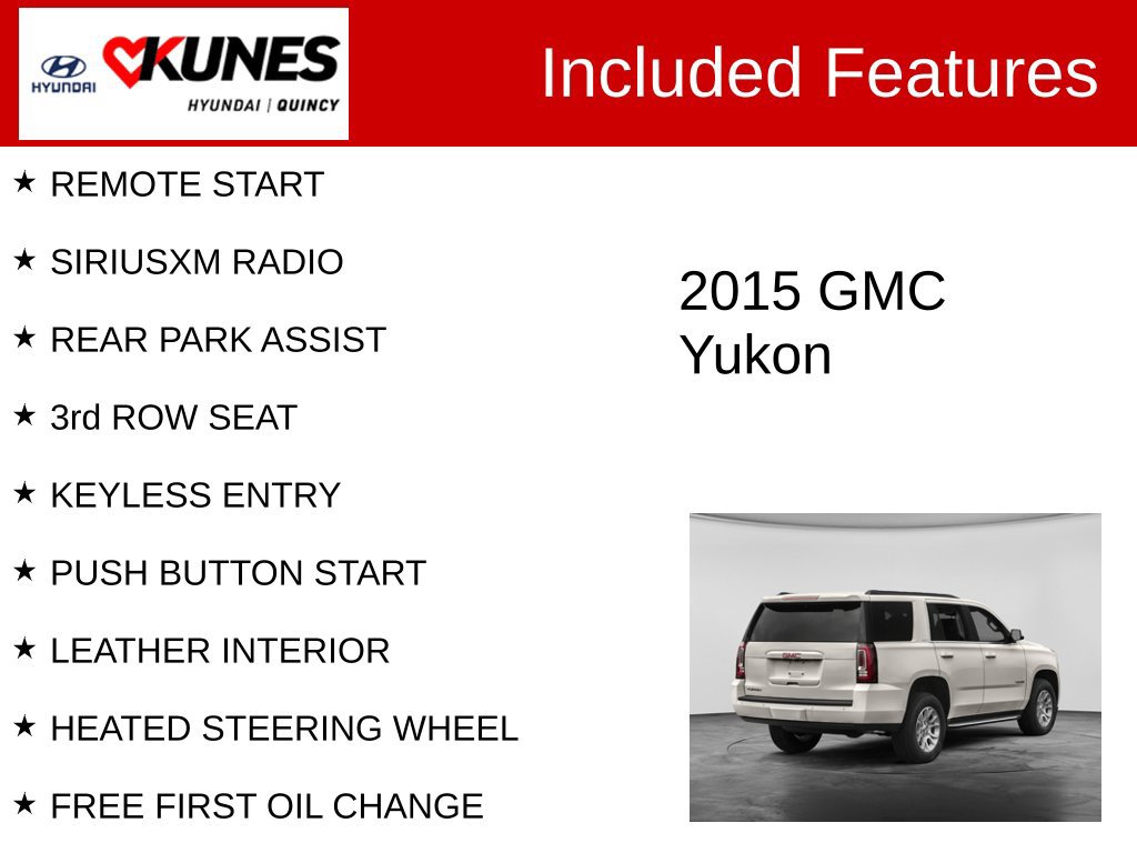 Used 2015 GMC Yukon SLT w/ Open Road Package AWD/4WD image 3
