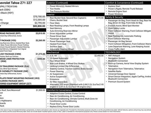 Used 2026 Chevrolet Tahoe Z71 w/ Z71 Off-Road Package AWD/4WD image 42