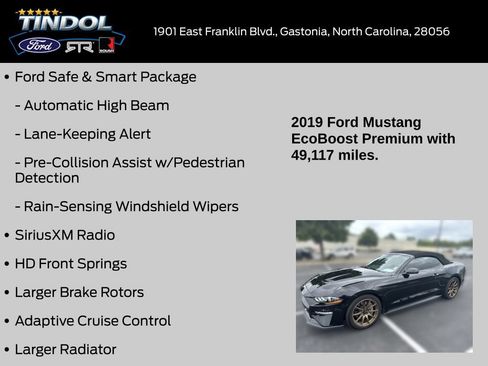 Used 2019 Ford Mustang Premium w/ Ecoboost Performance Package RWD image 19