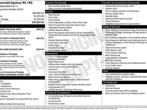 Used 2022 Chevrolet Equinox RS w/ Infotainment Package FWD image 9