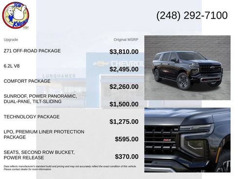 New 2026 Chevrolet Suburban Z71 w/ Z71 Off-Road Package AWD/4WD image 5