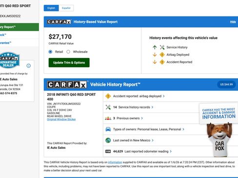 Used 2018 INFINITI Q60 Red Sport 400 w/ Sensory Package 3.0T Sport image 2