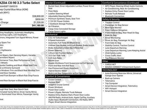 New 2026 MAZDA CX-90 3.3 Turbo w/ Select Package AWD/4WD image 25