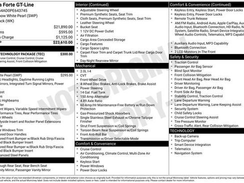 Used 2023 Kia Forte GT-Line w/ GT-Line Technology Package FWD image 33