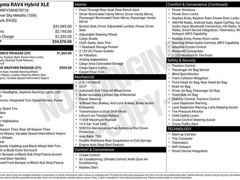 Used 2022 Toyota RAV4 XLE w/ Convenience Package AWD/4WD image 30