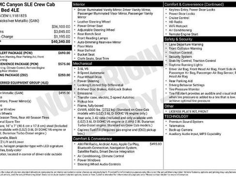 Used 2020 GMC Canyon SLE w/ Driver Alert Package AWD/4WD image 37