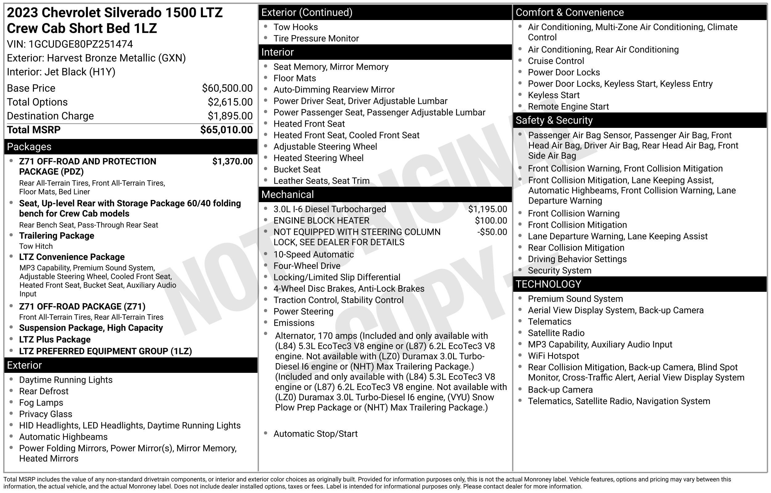Used 2023 Chevrolet Silverado 1500 LTZ AWD/4WD image 45