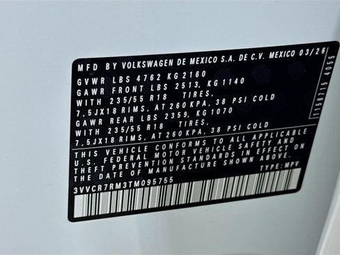 New 2026 Volkswagen Tiguan S FWD image 20