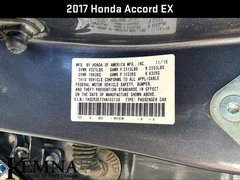 Used 2017 Honda Accord EX image 19