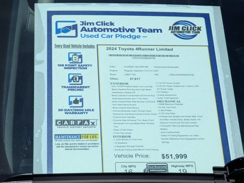 Used 2024 Toyota 4Runner Limited AWD/4WD image 14