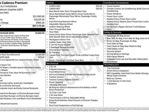 Used 2017 Kia Cadenza Premium w/ Luxury Package FWD image 7