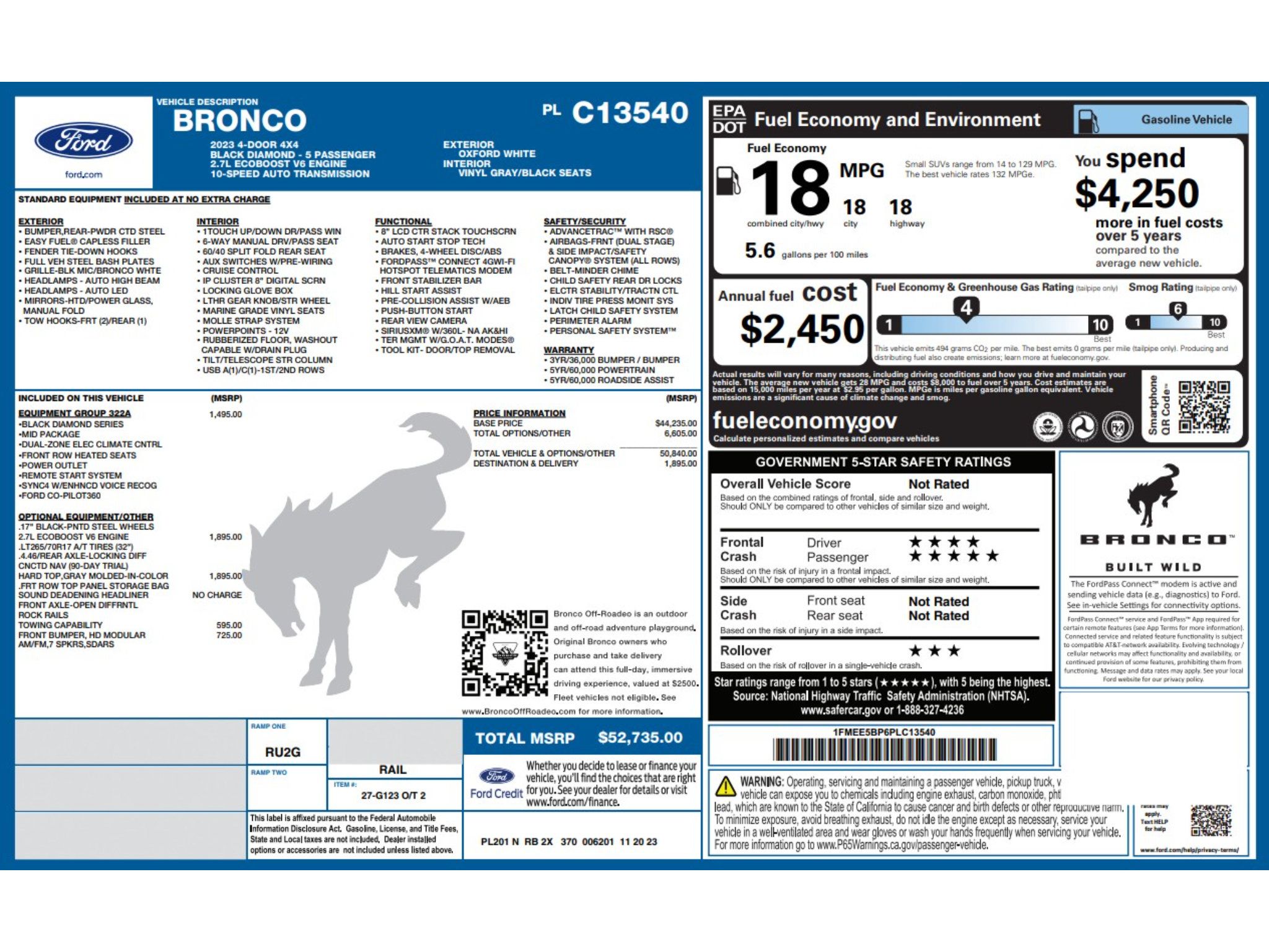 Used 2023 Ford Bronco Black Diamond AWD/4WD image 7