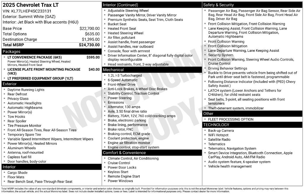 Used 2025 Chevrolet Trax LT w/ LT Convenience Package FWD image 33