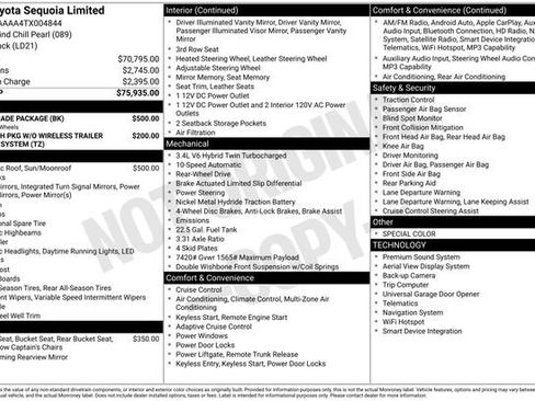 Used 2026 Toyota Sequoia Limited w/ Nightshade Package RWD image 11