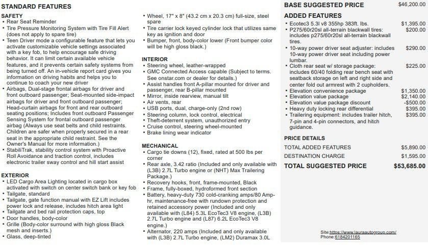 Certified 2020 GMC Sierra 1500 Elevation w/ Elevation Value Package AWD/4WD image 2