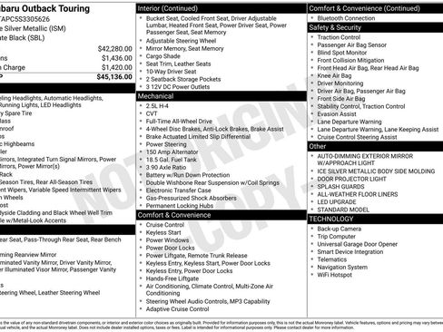 Certified 2025 Subaru Outback Touring AWD/4WD image 3