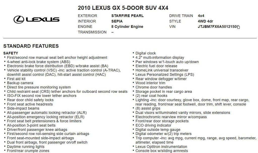 Used 2010 Lexus GX 460 AWD/4WD image 20