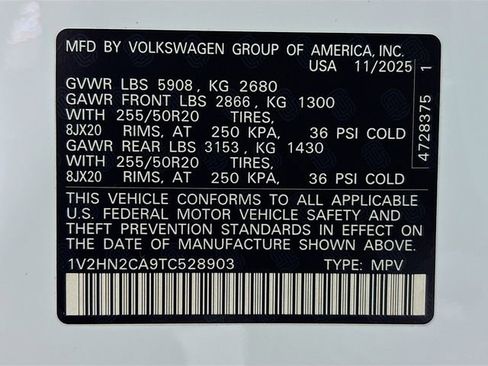 New 2026 Volkswagen Atlas SE image 33