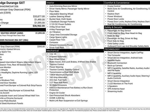 Used 2021 Dodge Durango SXT w/ 3rd Row Seating Group RWD image 15