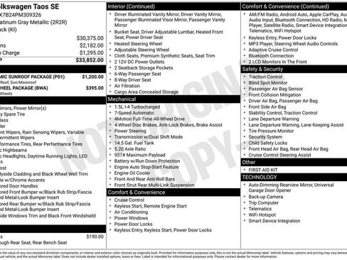 Used 2023 Volkswagen Taos SE w/ Panoramic Sunroof Package image 7