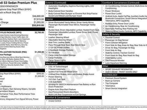 Used 2023 Audi S3 Premium Plus w/ Premium Plus Package AWD/4WD image 2