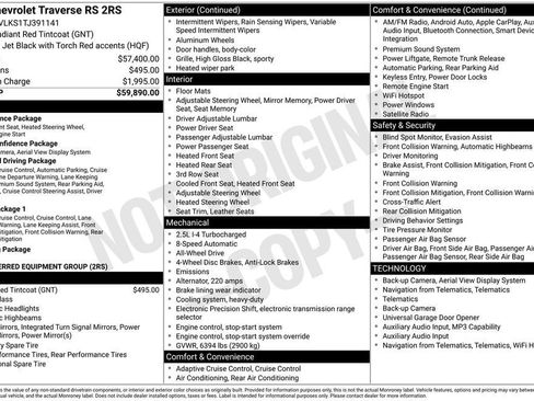 New 2026 Chevrolet Traverse RS AWD/4WD image 25