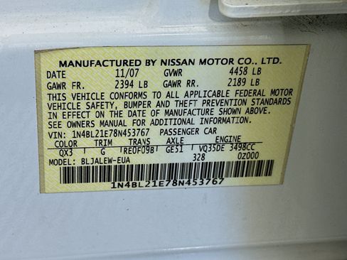 Used 2008 Nissan Altima 3.5 SL w/ Technology Pkg FWD image 12