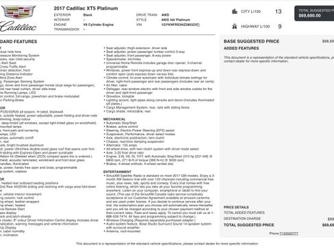 Used 2017 Cadillac XT5 Platinum AWD/4WD image 2
