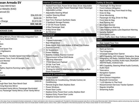 Certified 2024 Nissan Armada SV w/ Cargo Package RWD image 34