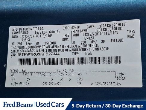 Certified 2019 Ford F150 Raptor w/ Equipment Group 802A Luxury image 31