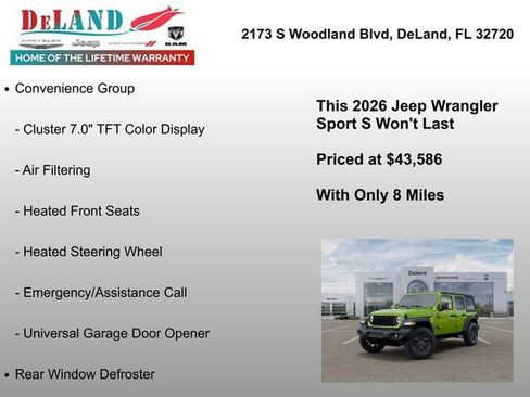 New 2026 Jeep Wrangler Unlimited Sport AWD/4WD image 25