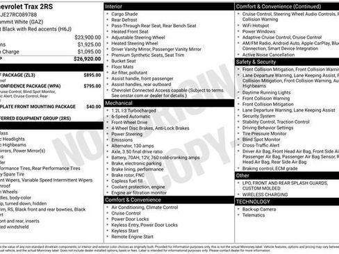 Used 2024 Chevrolet Trax RS w/ Sunroof Package FWD image 5