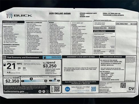 New 2026 Buick Enclave Avenir w/ Super Cruise Package image 21