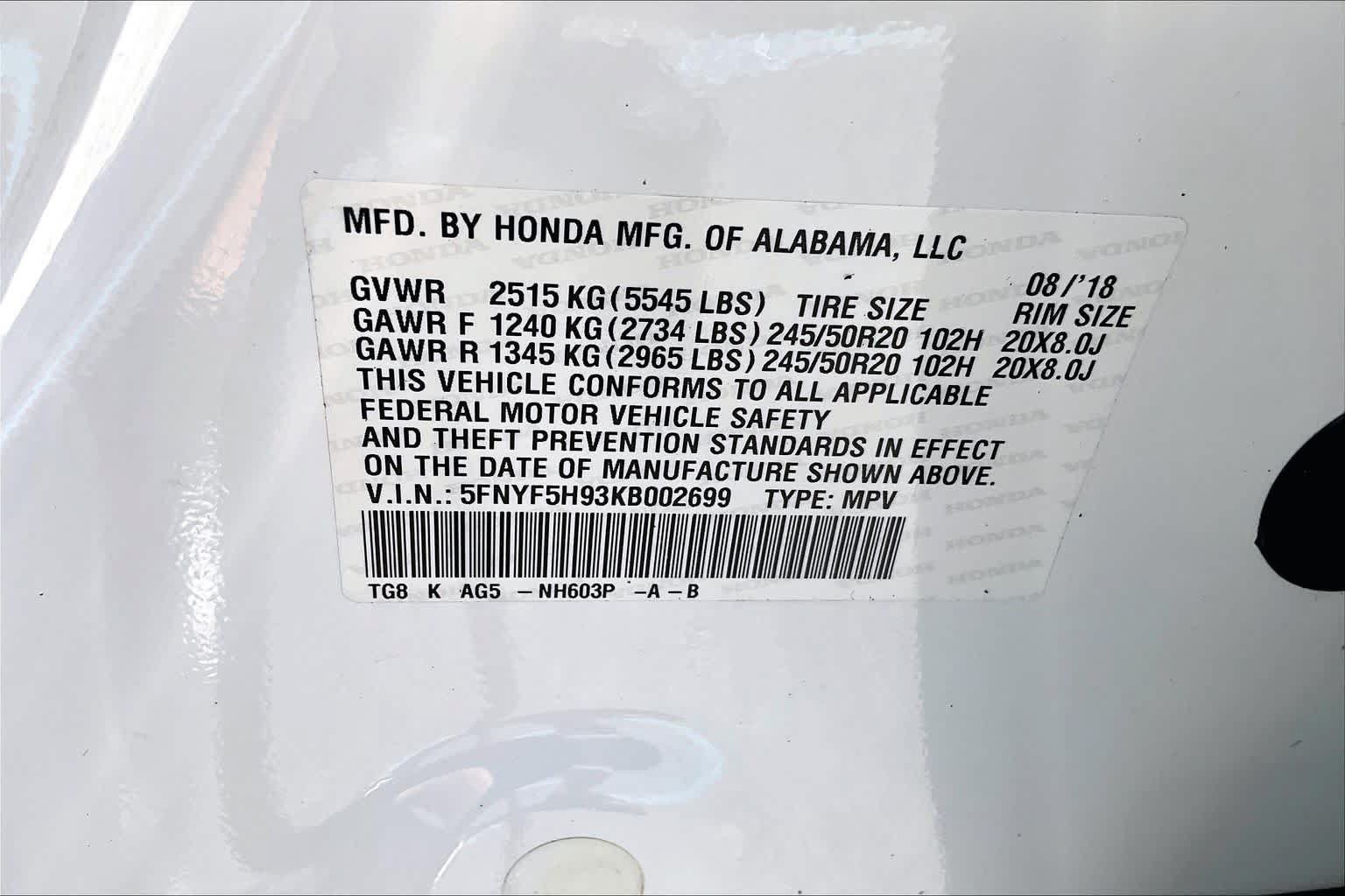 Used 2019 Honda Pilot Touring image 33