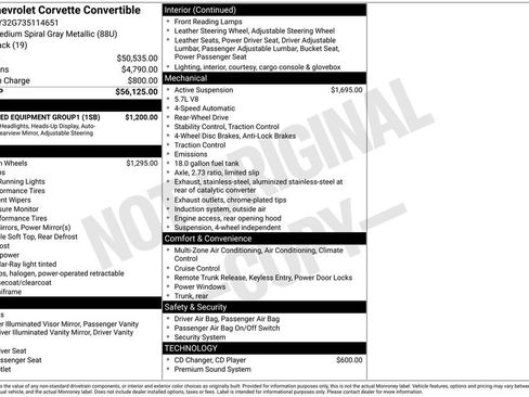 Used 2003 Chevrolet Corvette Convertible w/ Preferred Equipment Group1 RWD image 6