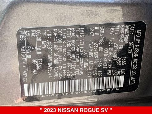 Certified 2023 Nissan Rogue SV AWD/4WD image 41