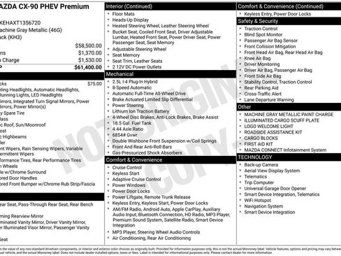 New 2026 MAZDA CX-90 Plug-In Hybrid w/ Premium Plus AWD/4WD image 37