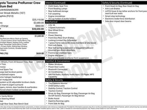 Used 2013 Toyota Tacoma PreRunner w/ SR5 Pkg RWD image 9