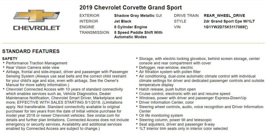 Used 2019 Chevrolet Corvette Grand Sport RWD image 9
