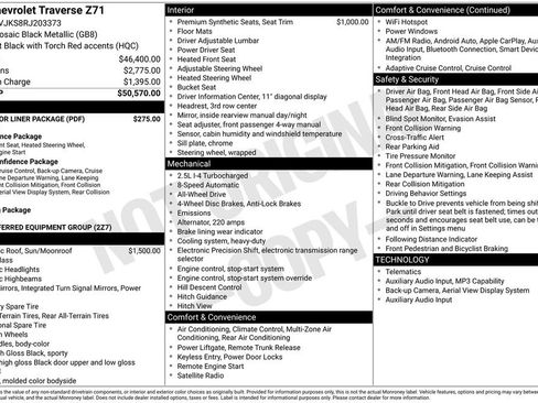 Used 2024 Chevrolet Traverse Z71 w/ LPO, Floor Liner Package AWD/4WD image 11