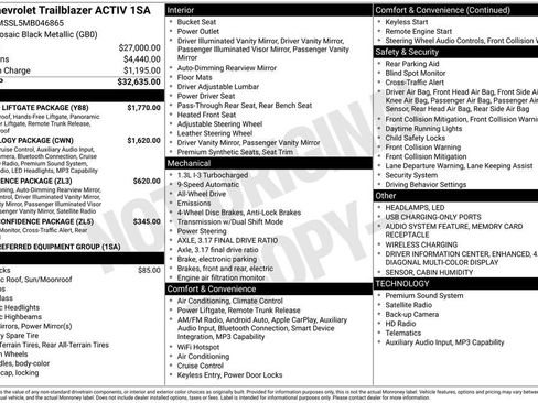 Used 2021 Chevrolet TrailBlazer ACTIV w/ Sun and Liftgate Package AWD/4WD image 30