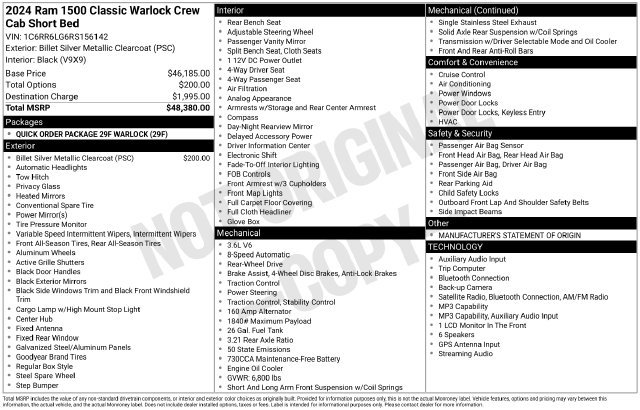 Used 2024 RAM 1500 Warlock RWD image 2