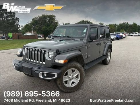 Used 2021 Jeep Wrangler Unlimited Sahara w/ Uconnect 4C Nav & Sound Group AWD/4WD image 1