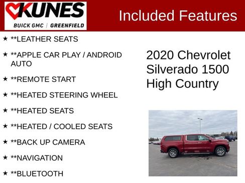 Used 2020 Chevrolet Silverado 1500 High Country w/ Safety Package II image 2