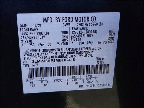 Used 2021 Lincoln Nautilus Reserve w/ Equipment Group 201A image 32