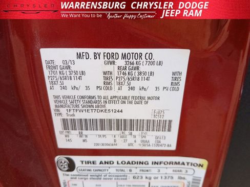 Used 2013 Ford F150 XLT w/ XLT Chrome Pkg AWD/4WD image 10