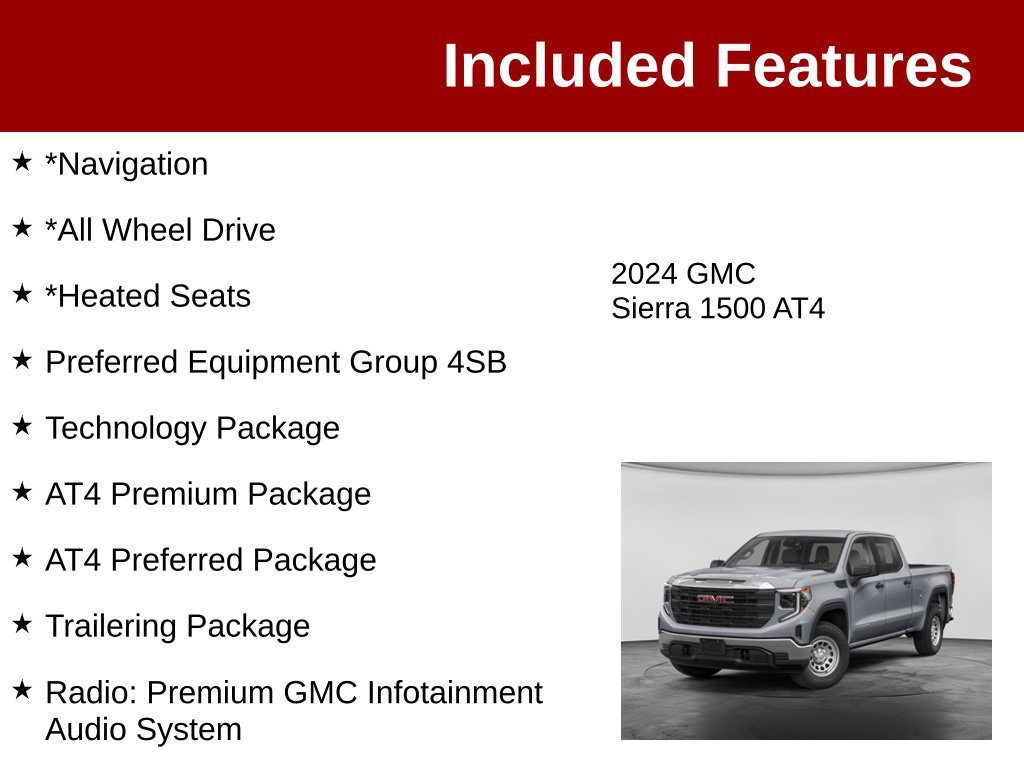Used 2024 GMC Sierra 1500 AT4 w/ Technology Package AWD/4WD image 3