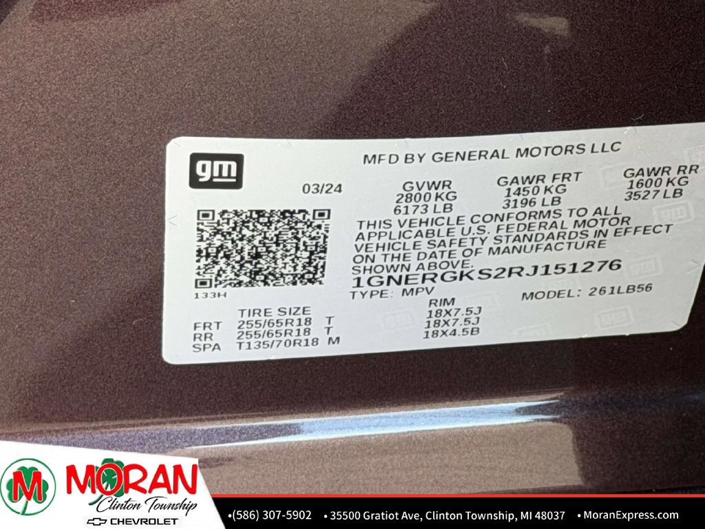 Used 2024 Chevrolet Traverse LT w/ LPO, Floor Liner Package FWD image 19