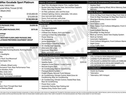 New 2025 Cadillac Escalade Sport Platinum w/ LPO, ONYX Package