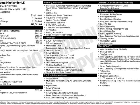 Used 2023 Toyota Highlander LE FWD image 3